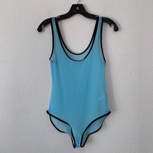 American Apparel baby & navy blue mesh bodysuit